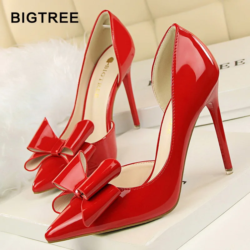 

BLGTREE Women Pumps Pointed Toe Wedding Shoe 2018 New Women Solid sexy Flock Fashion Shallow High Heels Shoes for Women 6 Color