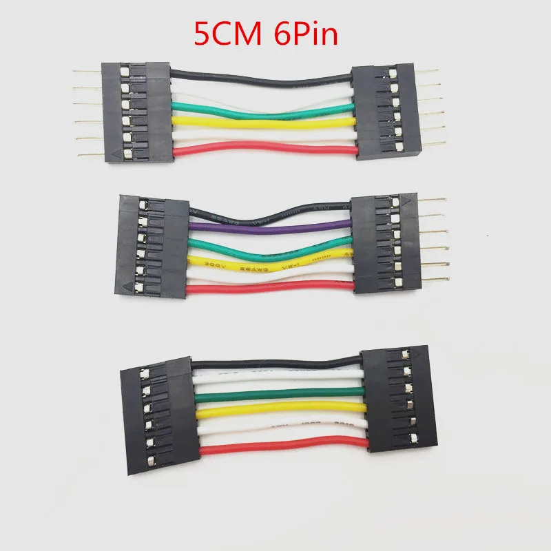 

20pcs/lot 5cm 6pin 2.54mm AWG26 Extension cable M-M M-F Female to Female Breadboard copper wire for DIY Electronic Starter Kits