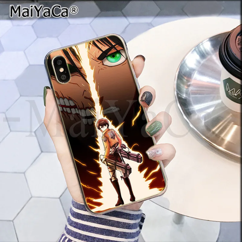 MaiYaCa attack on titan Крылья Свободы аниме восхитительный цветной телефон чехол для iPhone 8 7 6 6S Plus X XS max 10 5 5S SE XR - Цвет: 8