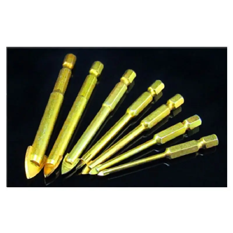Golden Hexagon Handle HEX SHANK Glass Bit Ceramics Stones Drilling Bit