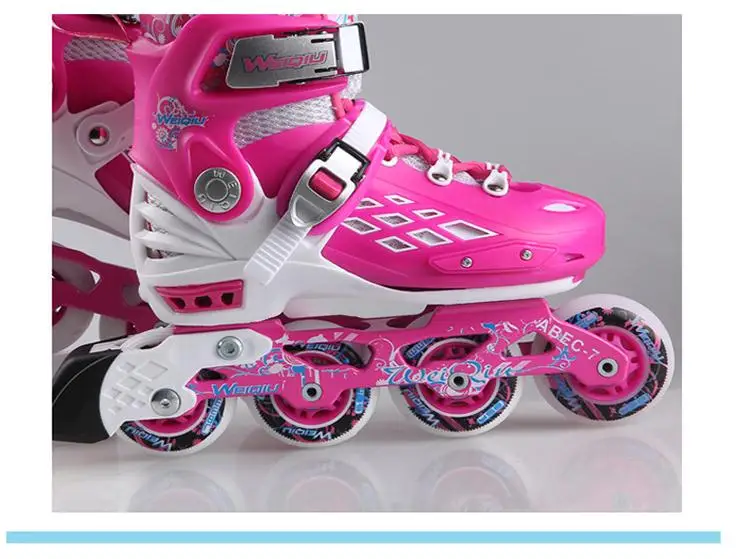 Профессиональный 4 колеса inline saktes детская спортивная обувь для катания на открытом воздухе роликовые скейты обувь для детей регулируемый размер