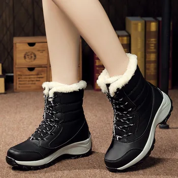 

2018 Fashion Winter Boots Women Non-slip Waterproof Snow Boots Women's Shoes High Quality Girl Boots with Thick Fur Botas Mujer