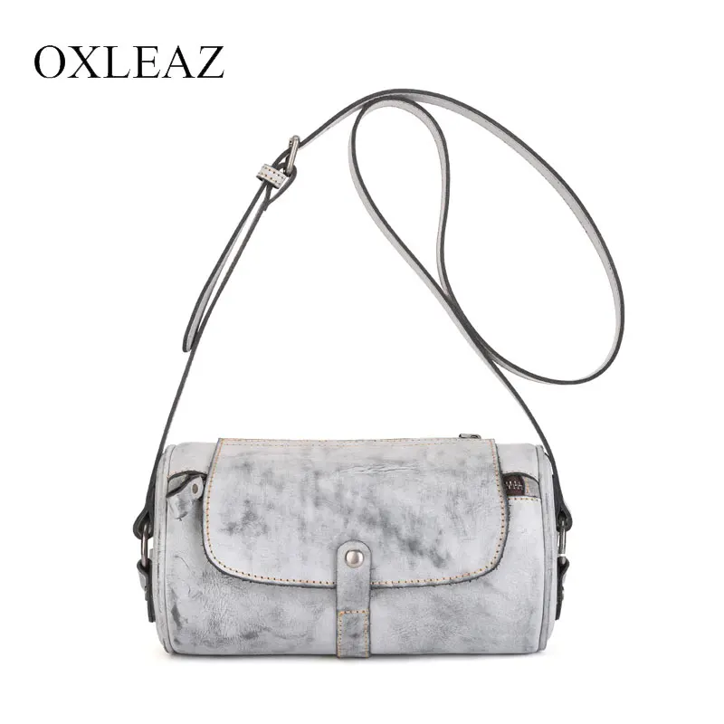 

OXLEAZ Women Messenger Bag Fashion Crossbody Bags Ladies Luxury Designer Hand Bag Round Genuine Leather Small Bags for Woman