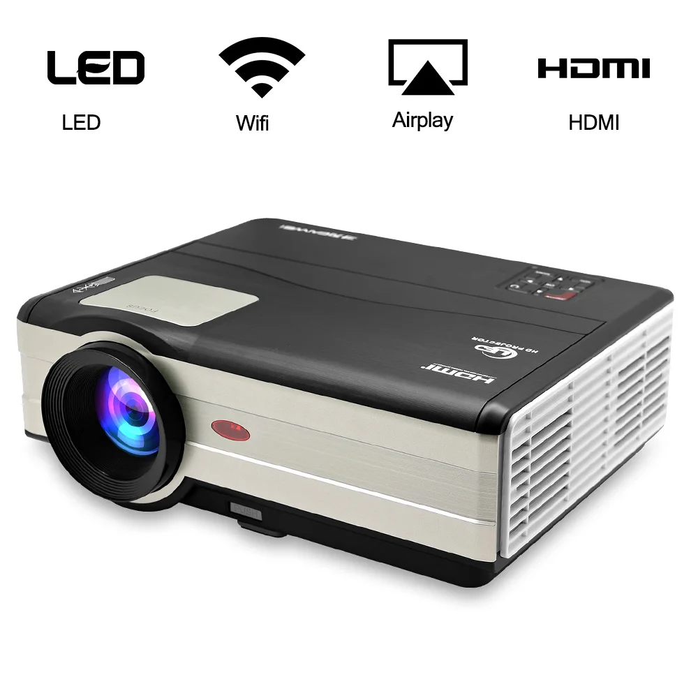 CAIWEI Home Theater Cinema LED Projector 1080p Android Wifi Wireless Movie Video HDMI USB Proyector Beamer TV Smartphone