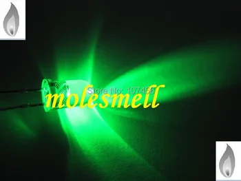 

50 x 5mm green Candle Light Flicker Ultra Bright Flickering green LED candle green Leds