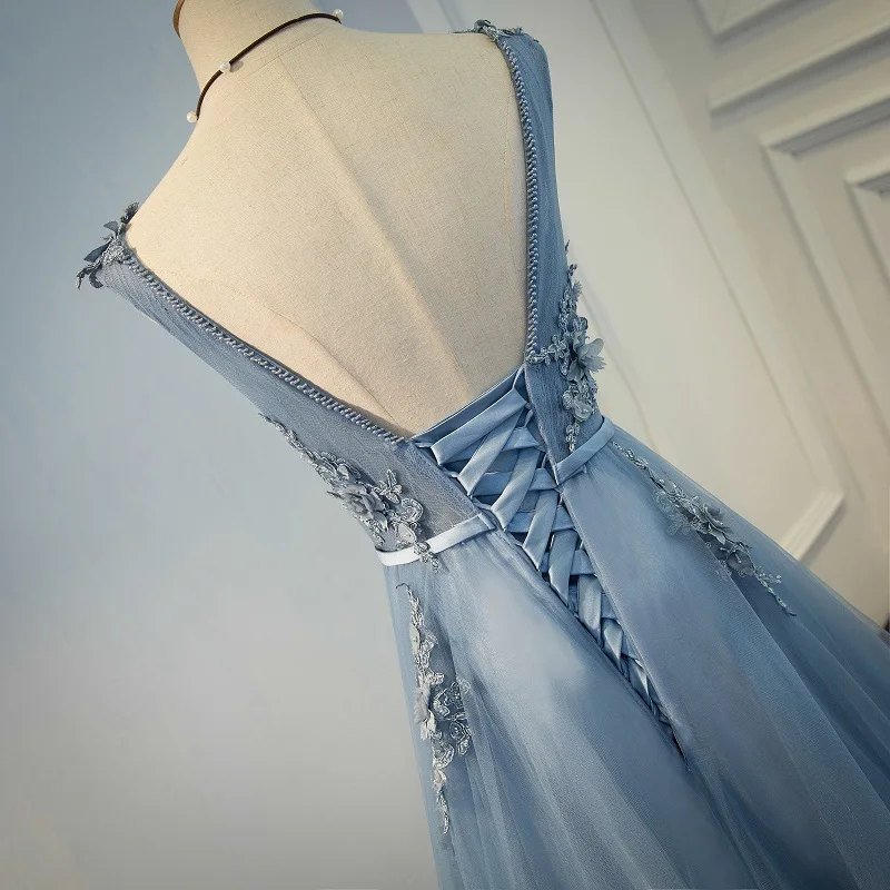 Светло синие платья для выпускного новинка 2019 года|party gown|special occasionneck applique |