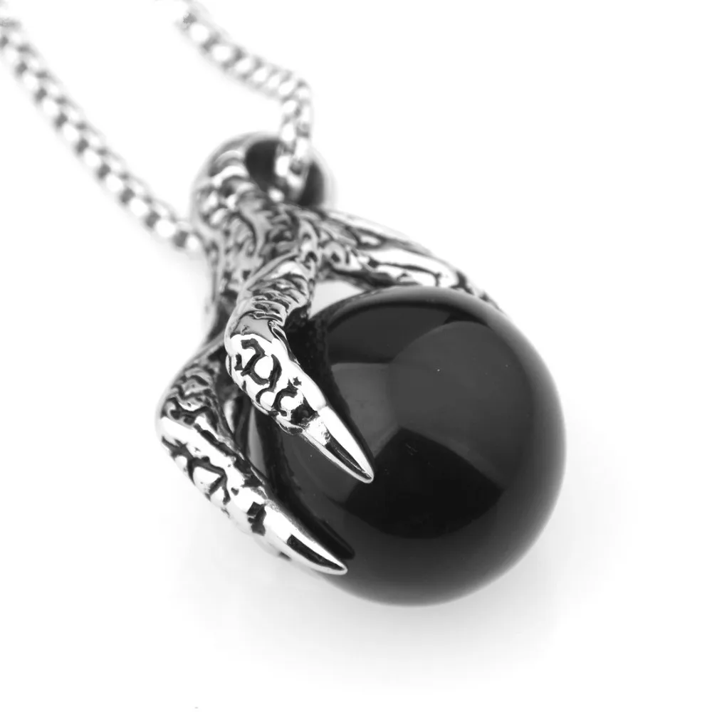 

Stainless Steel Imitated Stone Dragon Claw Pendant Necklace Hiphop/Rock Style Men Jewelry