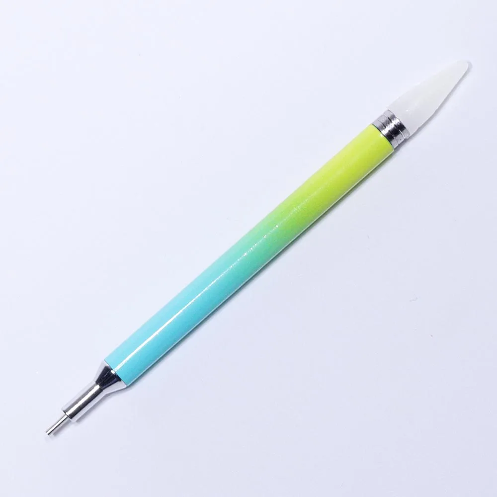 1 шт., 2 головки, восковая ручка для раскрашивания, ручка русалки для подбора, 3D бусины для ногтей, клей, сталь, инструменты для ногтей, полная красота CH656
