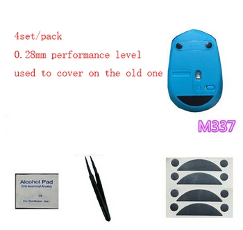 

4set/pack original hotline games mouseskate for logitech M337 teflon professioanl mouse feet mouse gilde with tweezers as gift