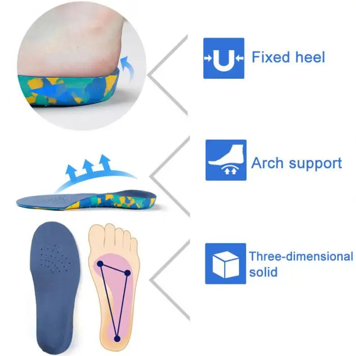 1 пара, Детские стельки для плоскостопия, ортопедические стельки для обуви, стельки для поддержки стопы, облегчающие боль, спортивная обувь