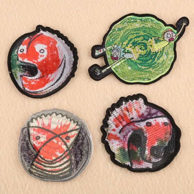 

4 Printing Badges Parches Ropa Embroidered Iron On Patches For DIY Cloth Patch Fashion Design Motif Applique Badge