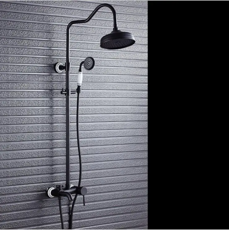 Ceramic Decorative Orb Finish Bathroom Shower Sets Wall Mount Bath
