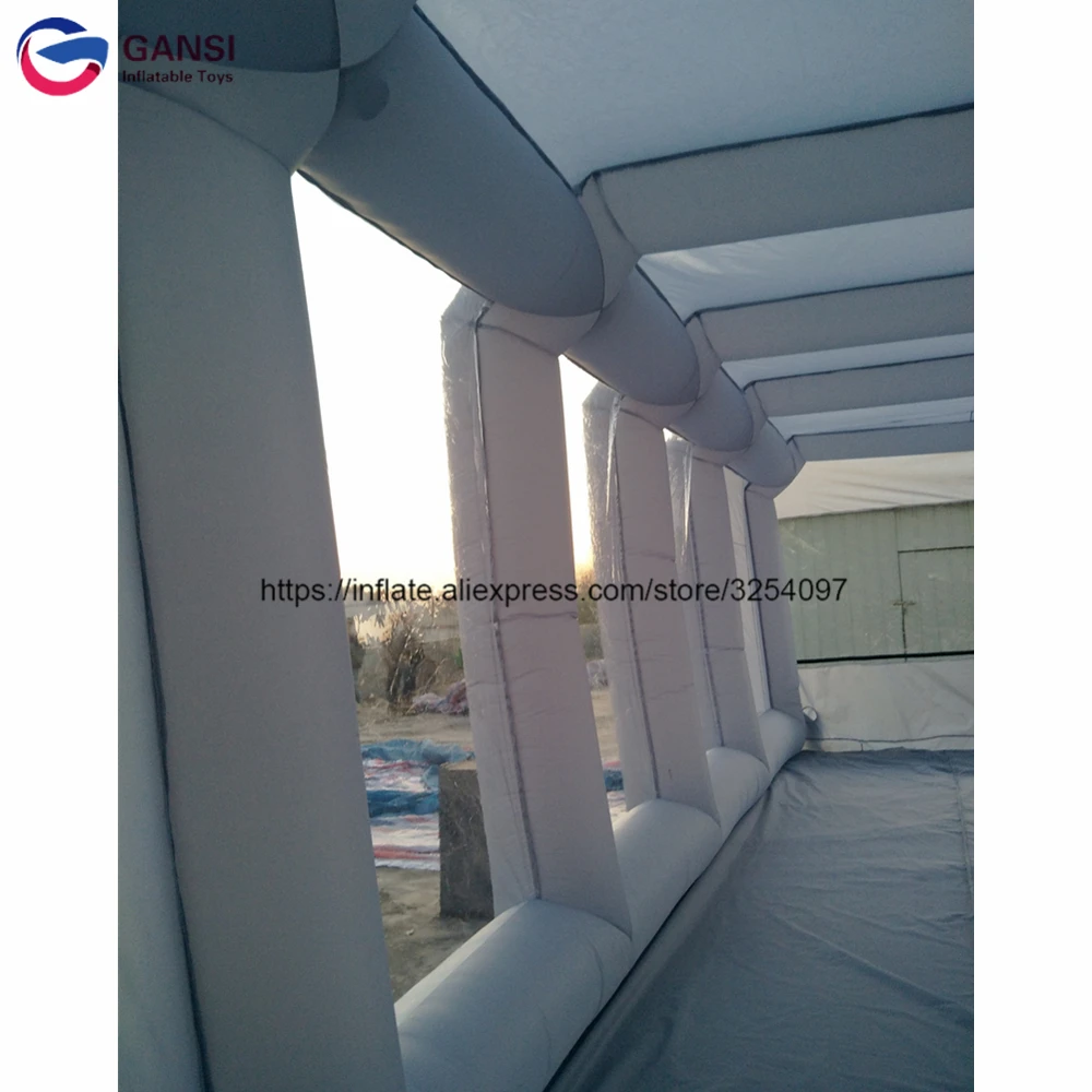 High quality inflatable paint booth 10*5*3.5m gray portable auto paint booth cheap inflatable spray booth with 2 air blowers