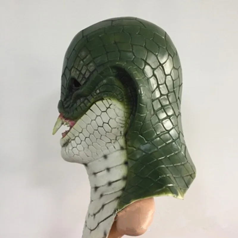 Новая Реалистичная змея латексная маска змея кобра ужас голова животного Хэллоуин маска Костюм Карнавальная Фантазия платье для вечерние