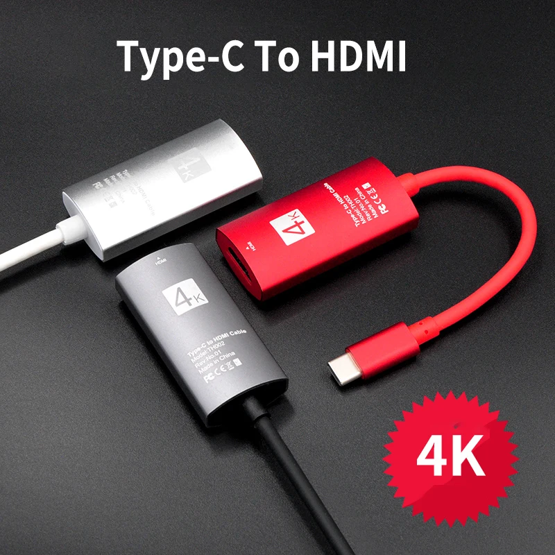 

100% NEW USB Type C To HDMI Adapter 4K Ultra HD For MacBook Pro Air Cable Adapter Portable PC Laptop Accessories Mini Adapter