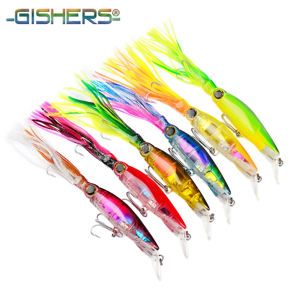 Gishers 6 шт./лот Топ Новый 2017 Рыбалка приманки 1.585 унц. 44.94 г 7 &quot 17.78 см бас видов