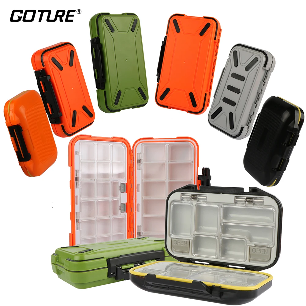 Goture Double Layer Fishing Tackle Boxes Hard Plastic Hooks Lures Baits