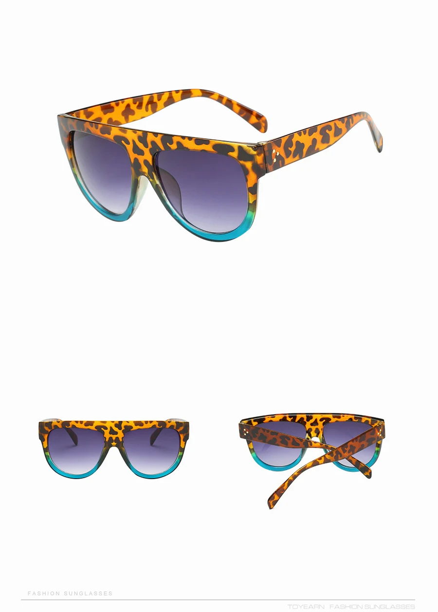 TOYEARN модные Брендовая Дизайнерская обувь Винтаж очки с плоским верхом Для женщин заклепочные Оттенки Солнцезащитные очки женские гафы Óculos de sol UV400