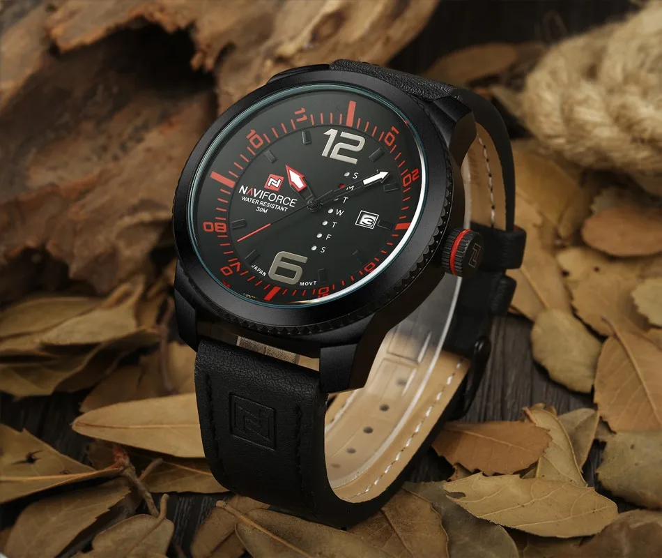 2019 Luxury Brand NAVIFORCE Date Quartz Watch Men Casual Military Sports Watches Leather Wristwatch Male Relogio Masculino Clock