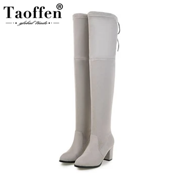 

Taoffen 8 Colors Over Knee 2020 Hot Sale Over The Knee Boots Women Winter Warm Boots Office Fur Shoes Women Size 35-43