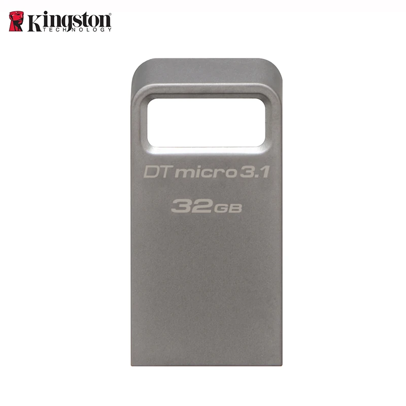 KINGSTON Original mini usb flash 128GB Stylish metal pen drive USB 3.1 Gen 1 (USB 3.0) 16GB 32GB usb stick Silver Ultra-small