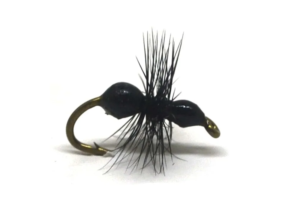 6pcs Half Dozen Bass Trout Salmon Steelhead Fly Fishing Flies Black Ant