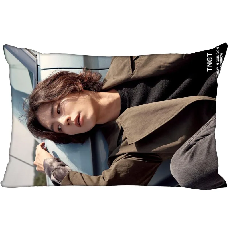 

New arrival KPOP star custom Park Bo Gum printed satin pillowcase custom logo two sides more size 35x45cm,40x60cm,50x75cm