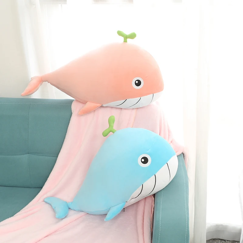 

Hot Sale Cute Fish plush Toy Whale Shape Stuffed Pillow Animal 2 In 1 Cushion With Blanket Birthday Gift Baby Kids Toy