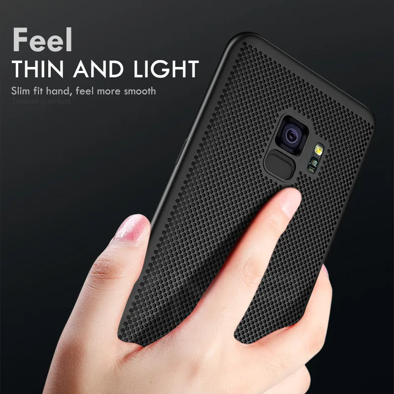 ZNP Ultra Slim Grid Heat Dissipate Phone Case For Samsung Galaxy S9 S8 Plus Note 9 8 Back Cover Case For Samsung S7 S6 Edge Case