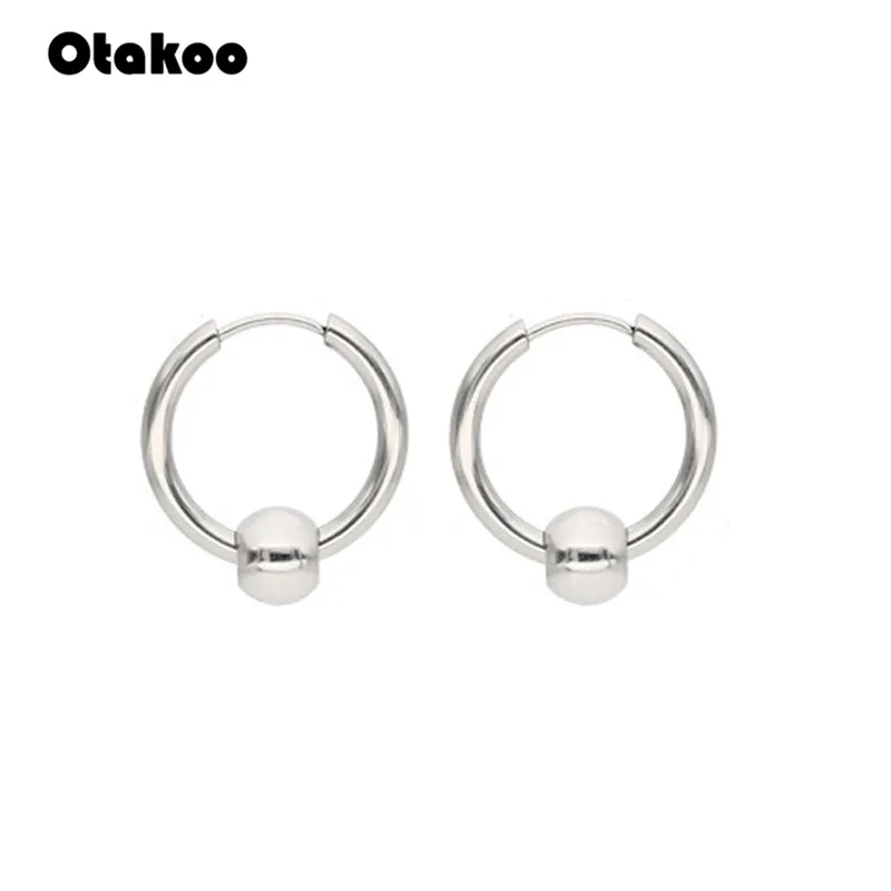 Otakoo черные Серебряные Золотые серьги из нержавеющей стали женские маленькие