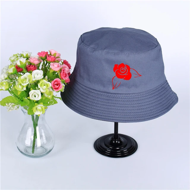 red rose bucket hat
