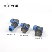 

SP28 Elbow Back nut/Square/Docking waterproof connector IP68 socket 2/3/4/5/6/7/9/10/12/14/16/19/22/24/26 Pin angle connectors