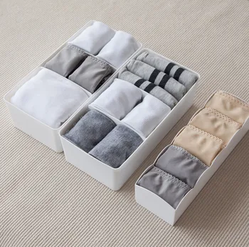 

Plastic Underwear Organizer With the Grid Drawer Design Socks Box Wave Shaped Panties Storage Box multi-function Organizer