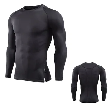

New Quickly Dry Compression Gym Sport Suit Tight Tennis Soccer Jerseys Fitness Running T-Shirt Bodybuilding Men'S Long Shirts