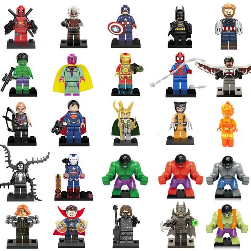 

Hot Sale Super Heros Superman The Flash Iron Man Bricks building blocks of legoing Mavel DIY Toys figures Free Shipping model