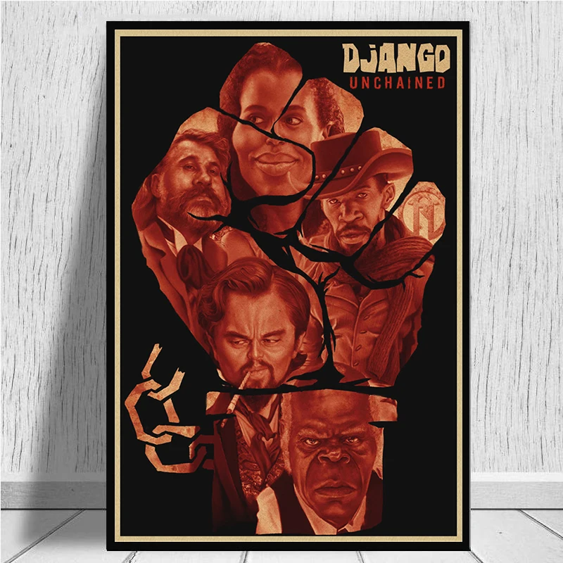 Классический фильм Django Unchained Quentin Tarantino ретро постер крафт бумага кафе домашний