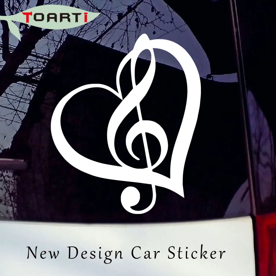 

TREBLE CLEF HEART Decal Sticker Car Window Wall Bumper Music Symbol Guitar High Quality Diy Car Styling Vinyl Car Accessoris