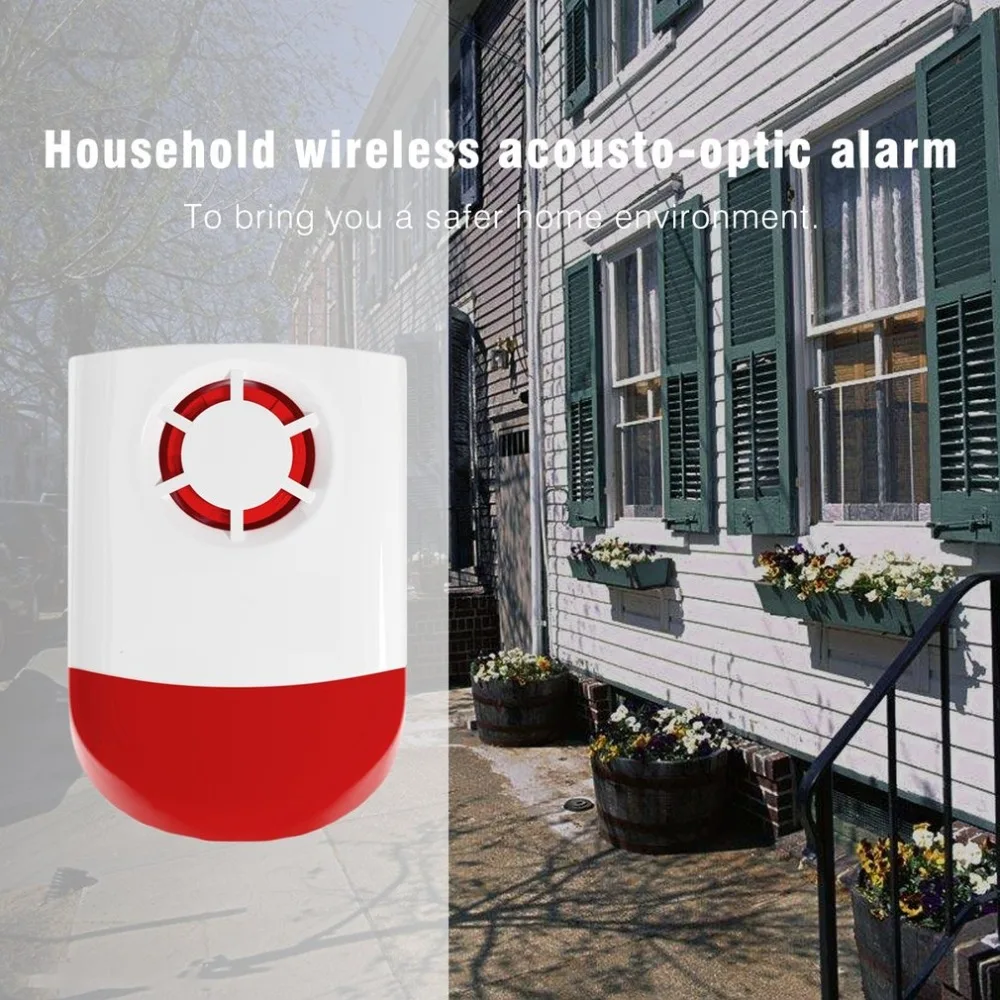 

Wireless Flash Strobe Outdoor Sound Siren Red Light 433/315MHz Alarm Siren for Home Security Protect Alarm System