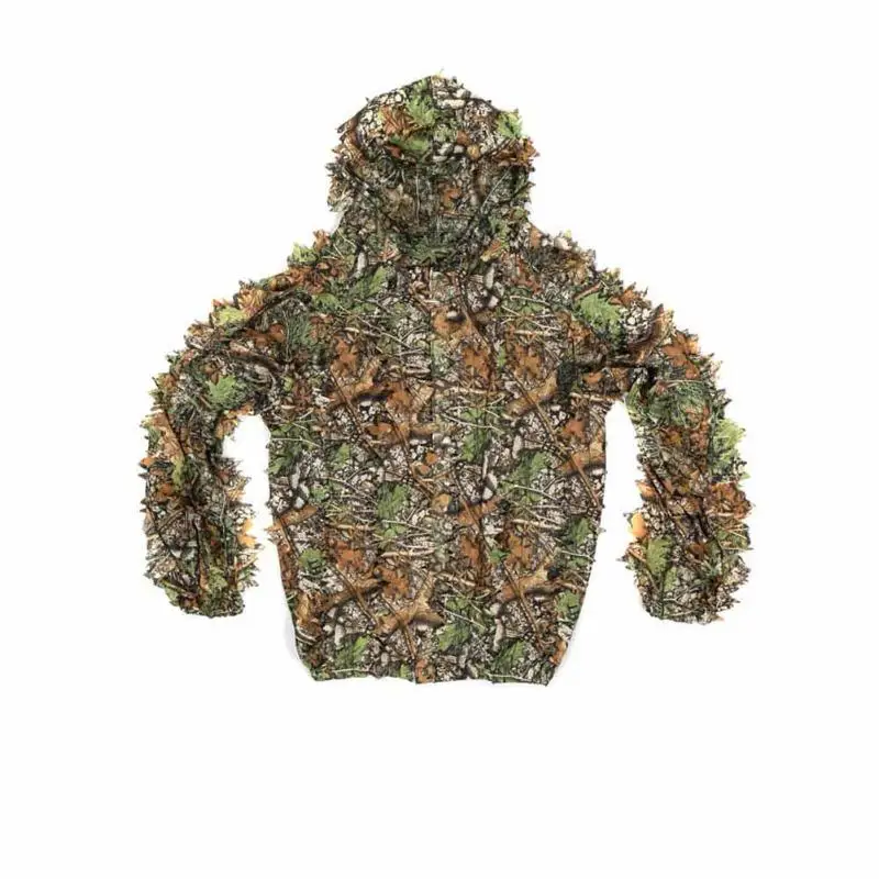 3D Leaf Camo Woodland Sniper Ghillie Suit Kit Cloak Military Polyester Outdoor Camouflage Jungle Hunting Birding Suits Wholesale