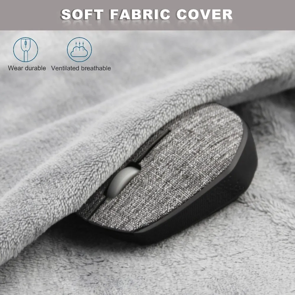 

Optical Wireless Mouse USB Gaming Mice with Soft Fabric Cover Super Slim Optical Mause USB Receiver For Laptop Notebook