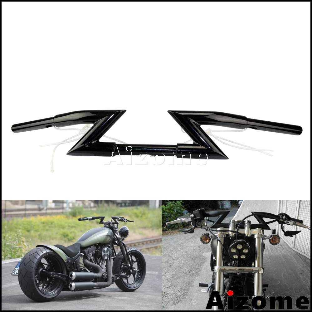 7//8 22MM Lenker Z Lenker Universal F/ür Harley Sportster Cruiser XL 883 1200 Custom Chopper Softail Dyna Street Bob Schwarz