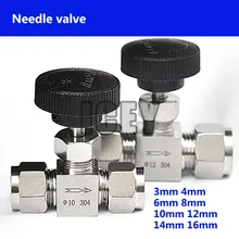 2 way игольчатый клапан регулируемый игольчатый клапан SS304 высокого давления кислотостойкая прямой наконечник трубки регулятор давления газа