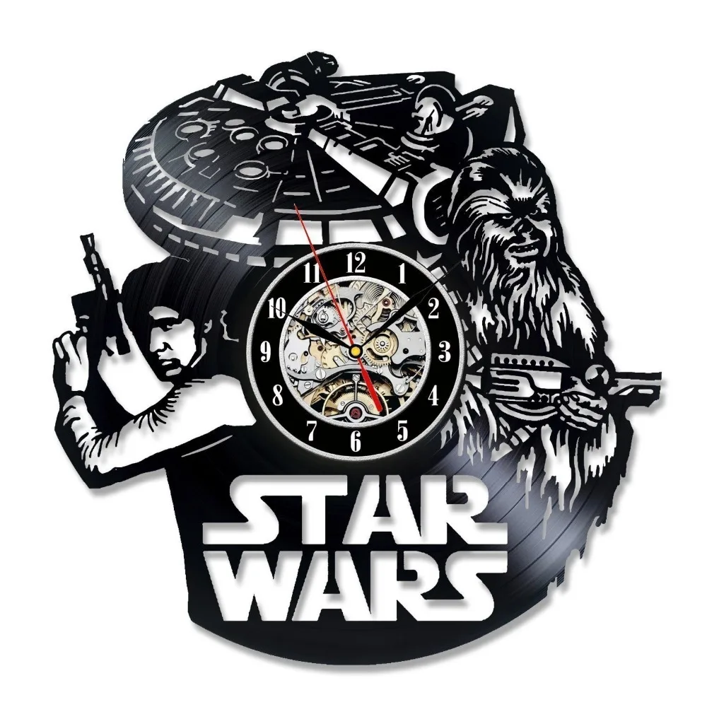 Han Solo Decor Lifestyle Art Star Wars Gift Vinyl Record Wall Clock Fan Black Room Decor Idea