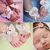 Artículo caliente BalleenShiny-Sandalias para pies descalzos para niñas, accesorios para el pelo, diadema de flores, 3 uds., decoración elástica para los pies, regalo para niños wGK5nkaJ
