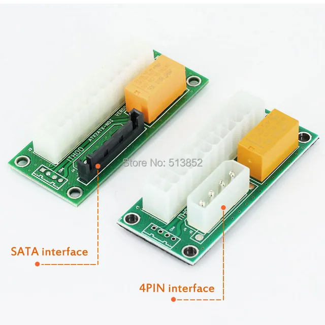 Desktop ATX 24PIN Dual PSU Power Synchronizer Start Extender Cable Card adapter for Bitcoin Mining add2psu