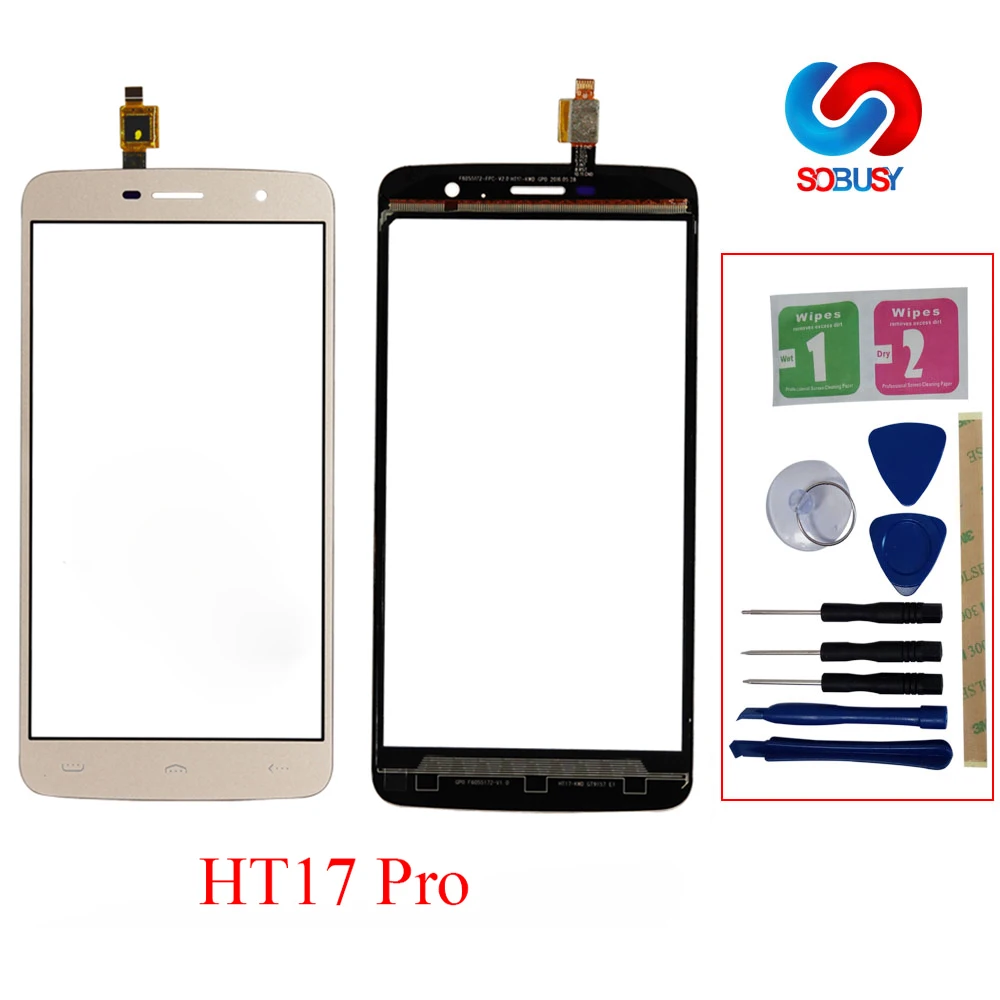 

5.5'' Touchscreen For Homtom HT17 pro HT17 Touch Screen Panel TP Digitizer Lens Sensor Replacement+Repair Tools+3M Tape Adhesive