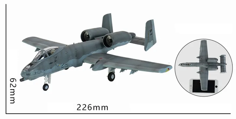 1:72 scale pre-built A-10A jet hog Thunderbolt II Warthog A-10A aircraft collectible hobby finished plastic model