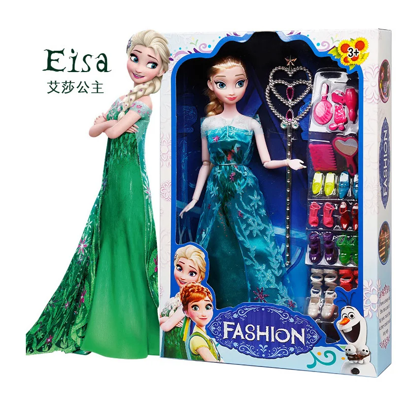 

Original box High Quality Anna And Elsa Dolls Boneca 29cm Elsa Doll Fever 2 Princess Clothes For Dolls figures Girls Toys Child