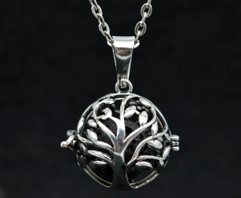

5pcs Olive Tree of Life Lava Aromatherapy Essential Oil Diffuser Locket Necklace Angel Bola Caller Jewelry Living Lockets