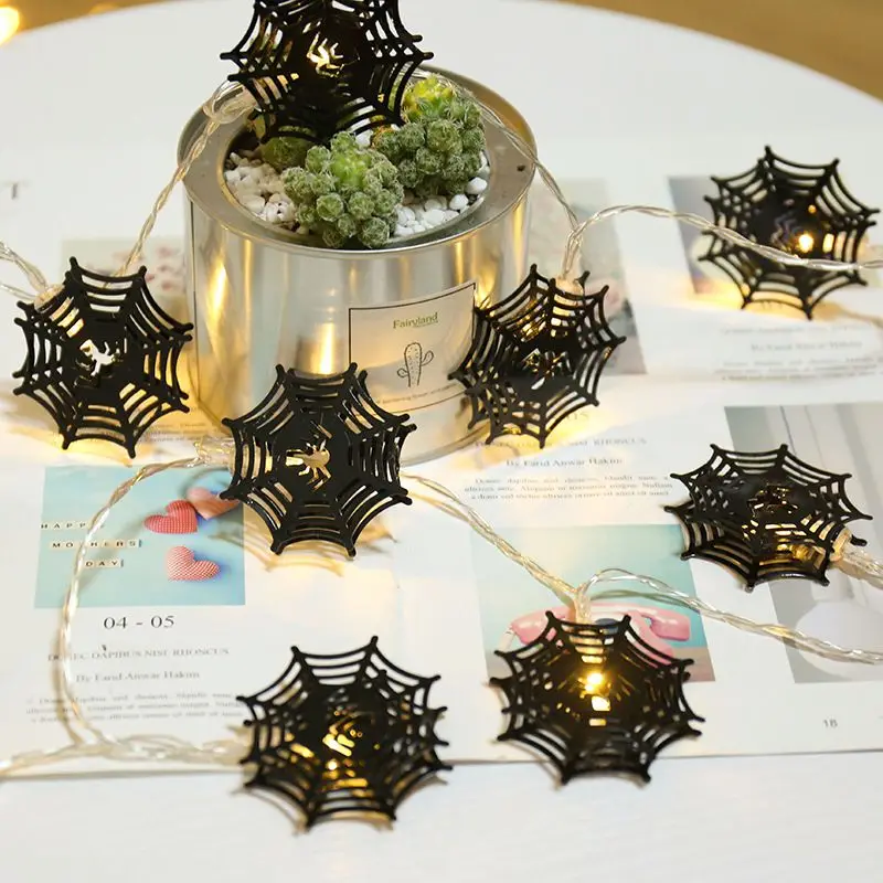 

LED Spider Web Garland LED Party String Light Halloween Outdoor Home DIY Decorations